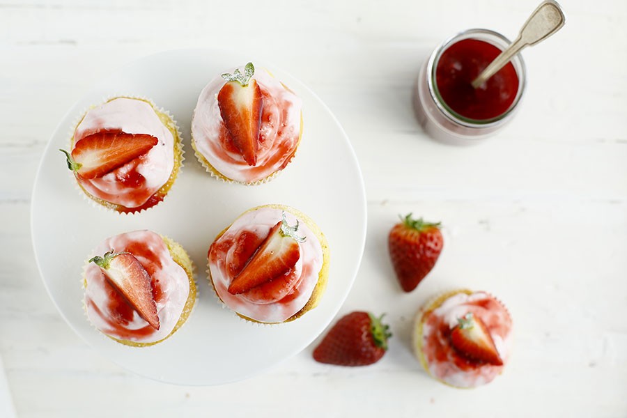 preparazione cupcake rosa